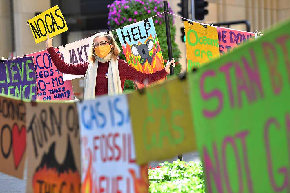 Abiding by Covid-19 curbs, Australian school kids protest in opposition to gas